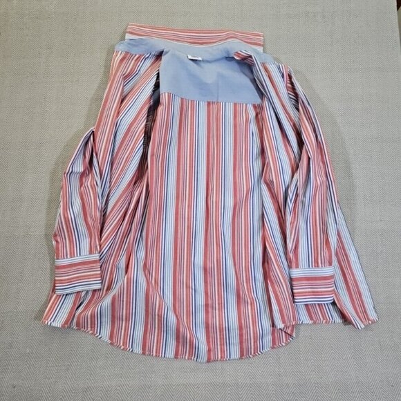 Lacoste🐊Long Sleeve Shirt Size XXL (54" Chest) Vertical Stripes 100% Cotton Y2K - Picture 13 of 13